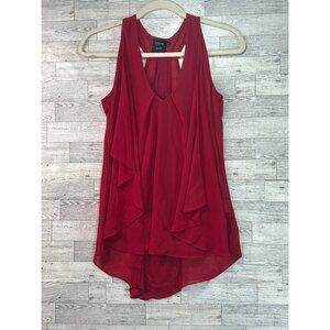 Cliche' Red Sleeveless Blouse‎ Flowy Layered Tank Top Women's Size  XS